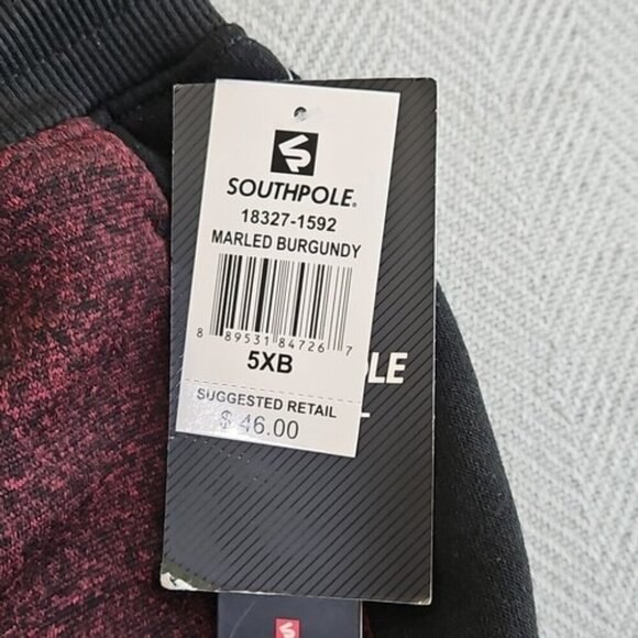 SouthPole Jogger Sweatpants 5XB Track Athletic Lounge Pants Maroon NWT Classic - Picture 2 of 14